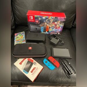 Nintendo Switch w/ Neon Blue & Neon Red Joy-Con + Mario Kart 8 Deluxe